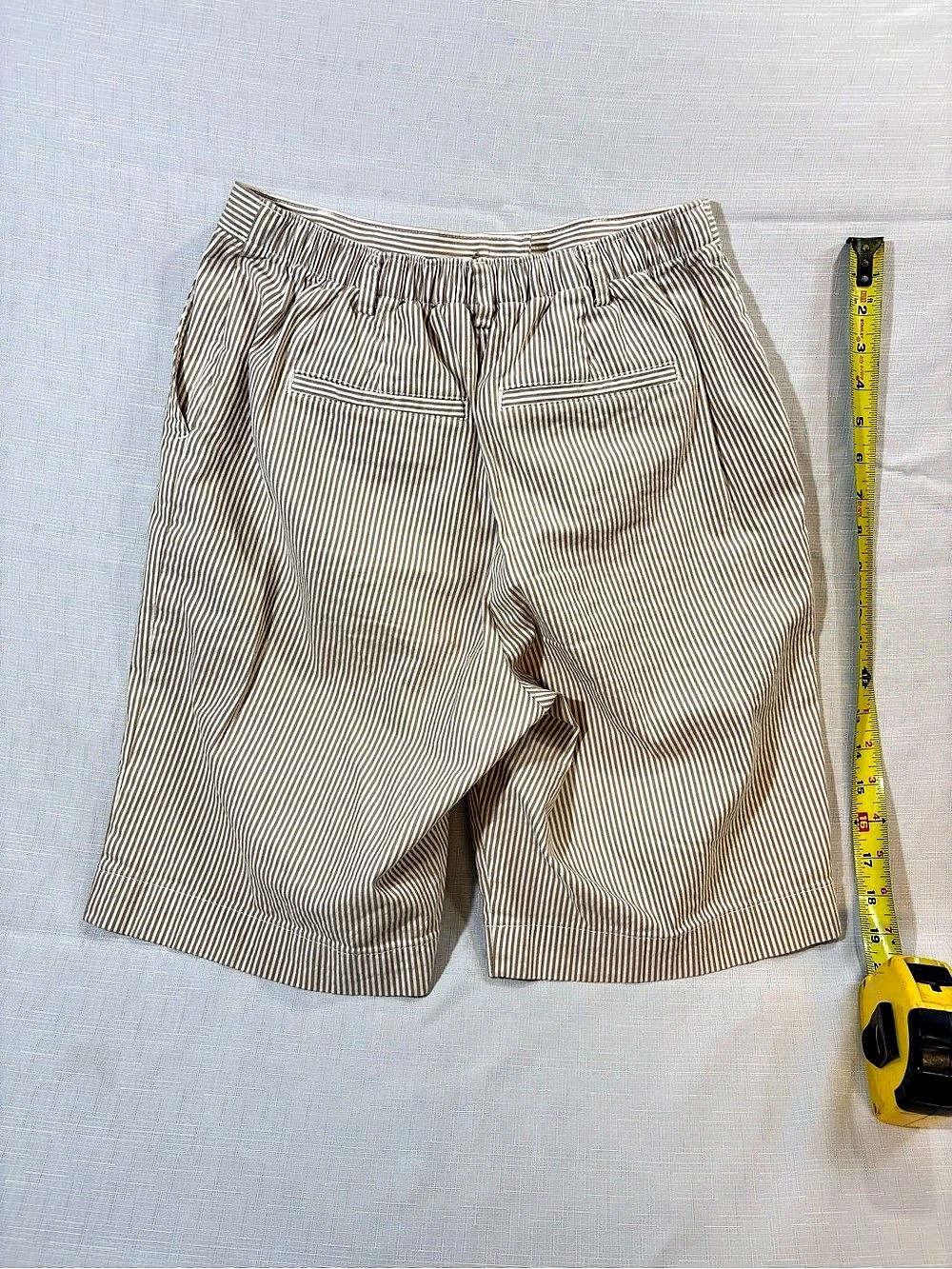 Island's End High Rise Shorts Striped Shorts in Brown & White Size 4 - Picture 3 of 8